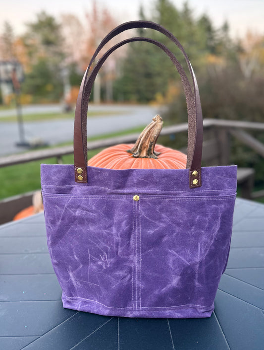 Purple Waxed Canvas Tote