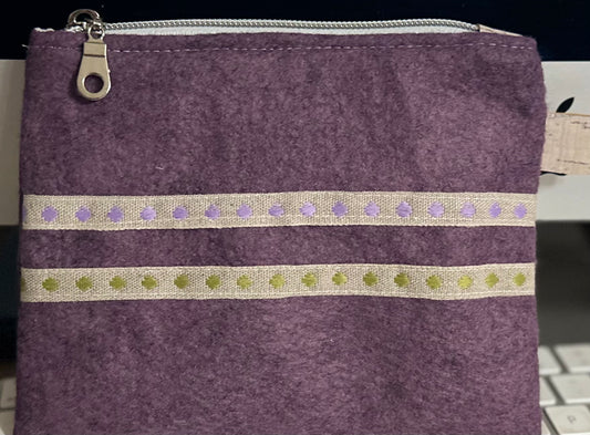 Violet Felt Zip Pouch