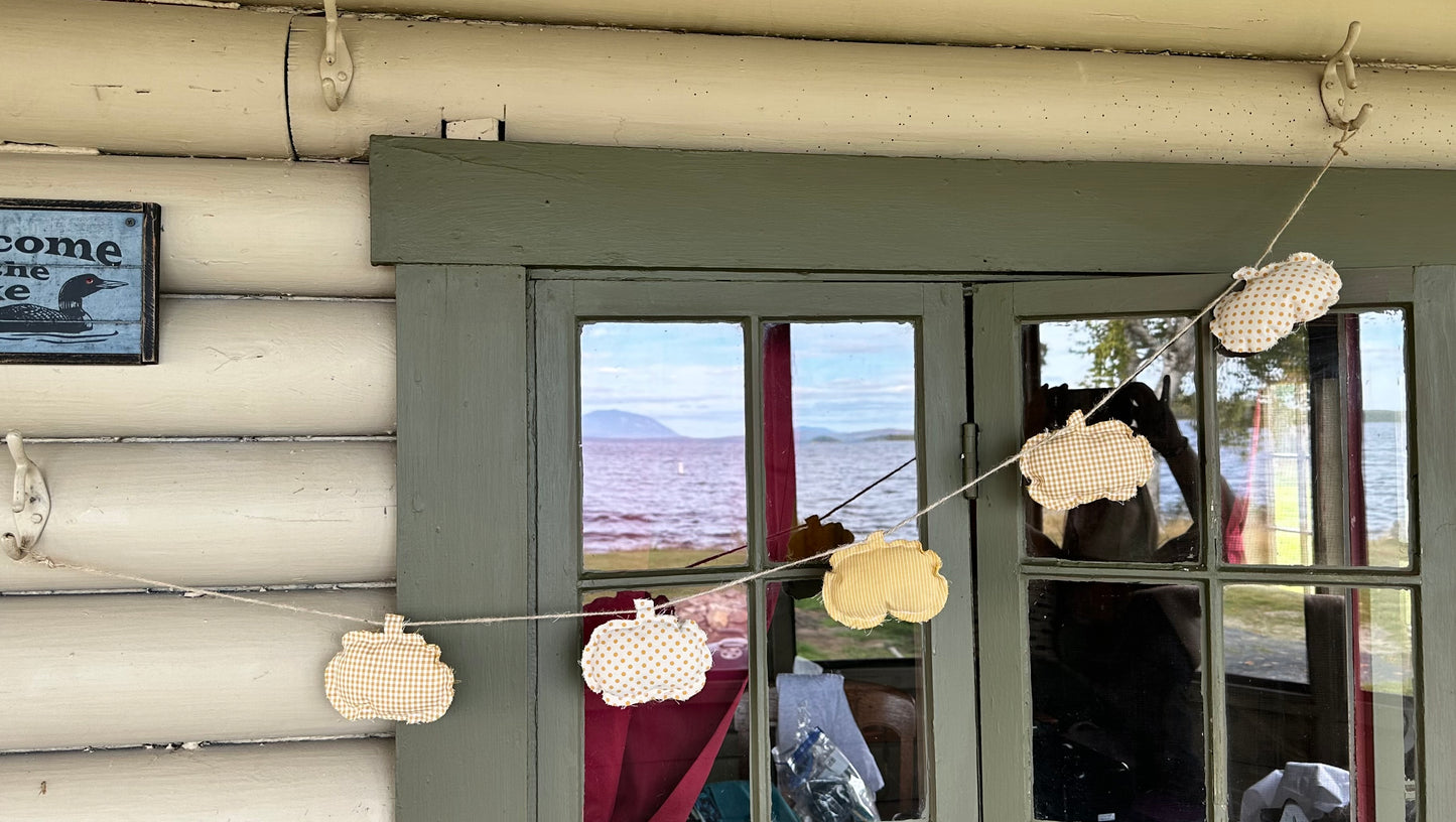 Dots, Stripes, & Check Pumpkin Garland