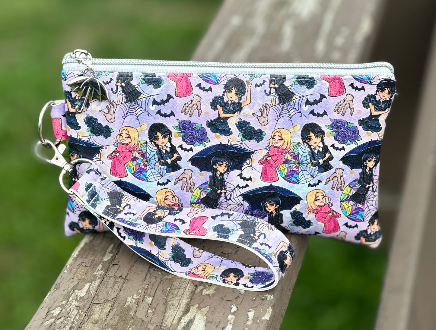 Black Umbrella Girl Wristlet