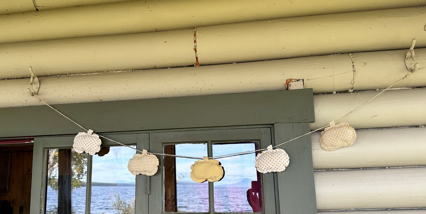 Dots, Stripes, & Check Pumpkin Garland