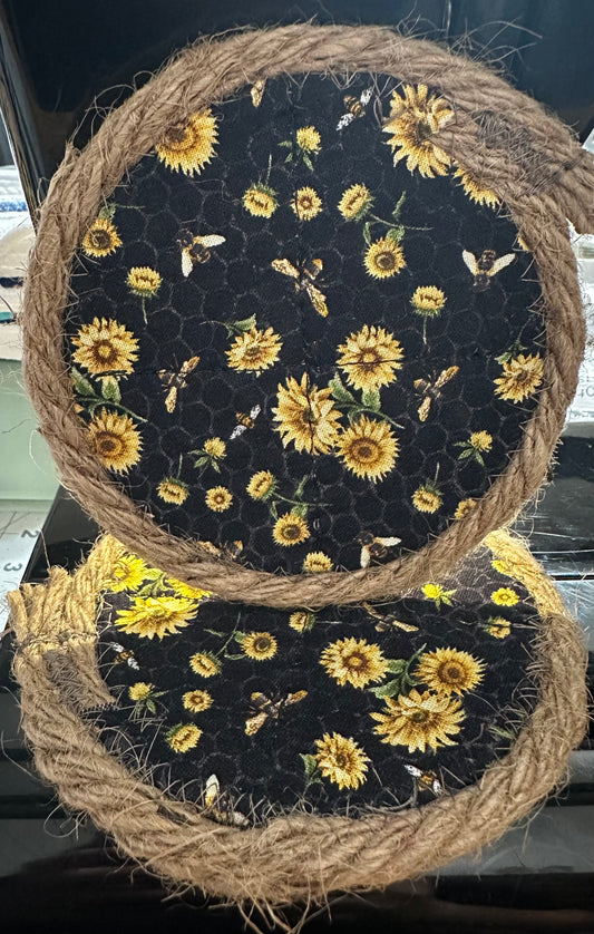 Sunflower Jute Coasters