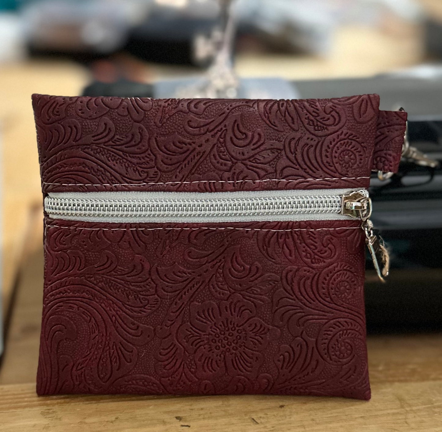 Maroon Western Front Zip Pouch