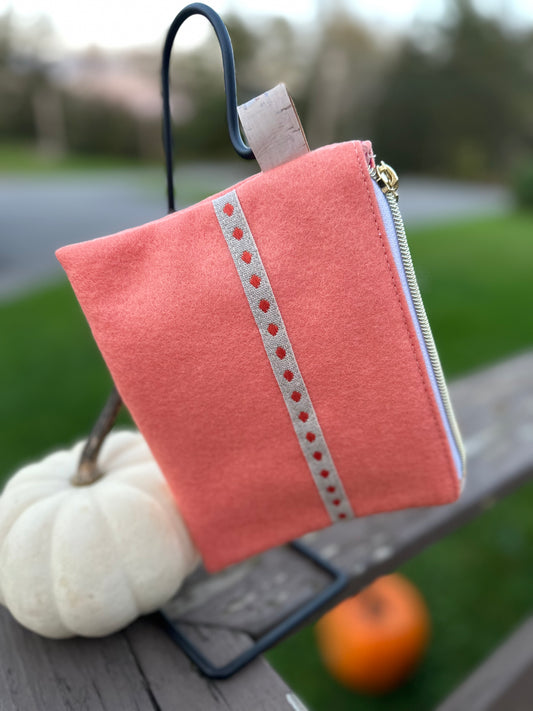 Coral Felt Pouch