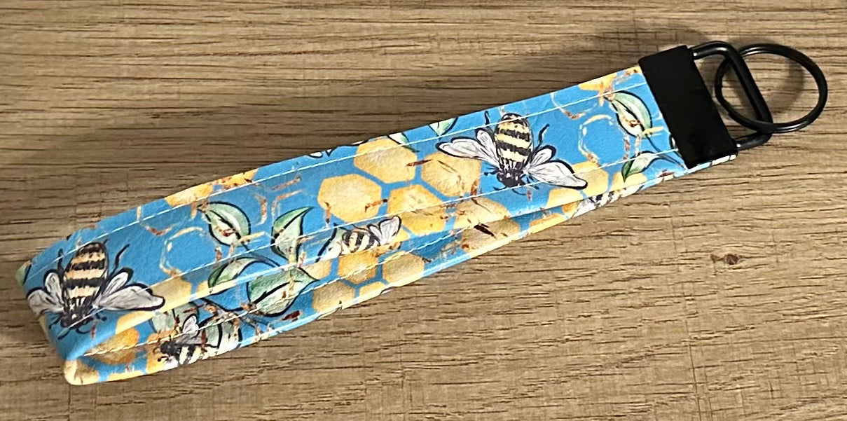 Bees Blue Sky Key Fob