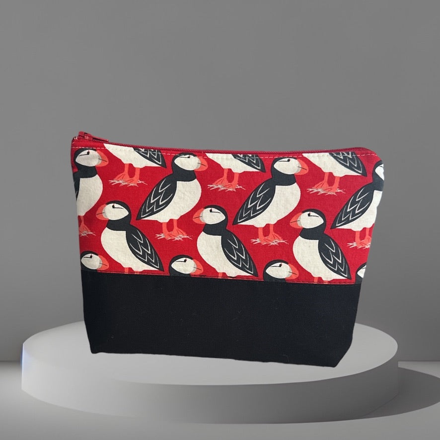 Red Puffins Modern Zip Pouch