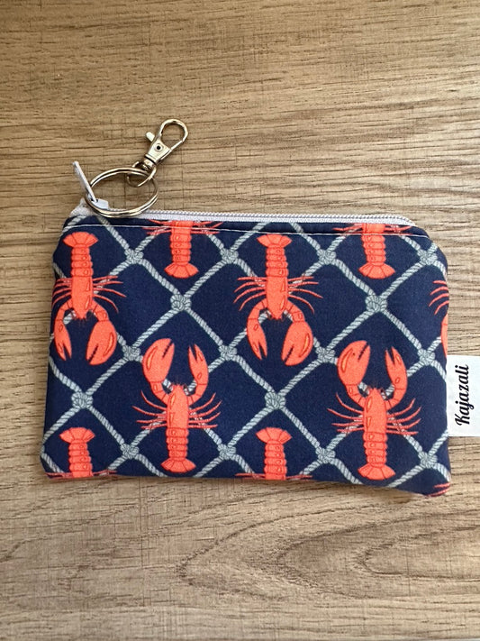 Navy Lobster & Rope Mini Pouch