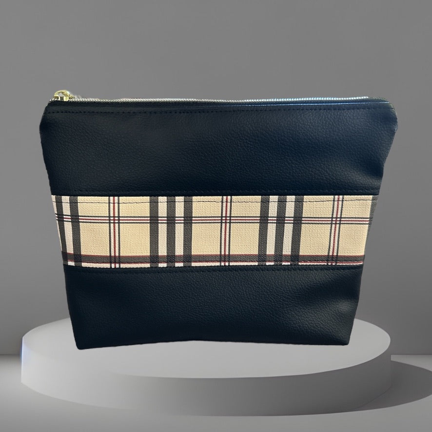 Beige Plaid Marjie Pouch